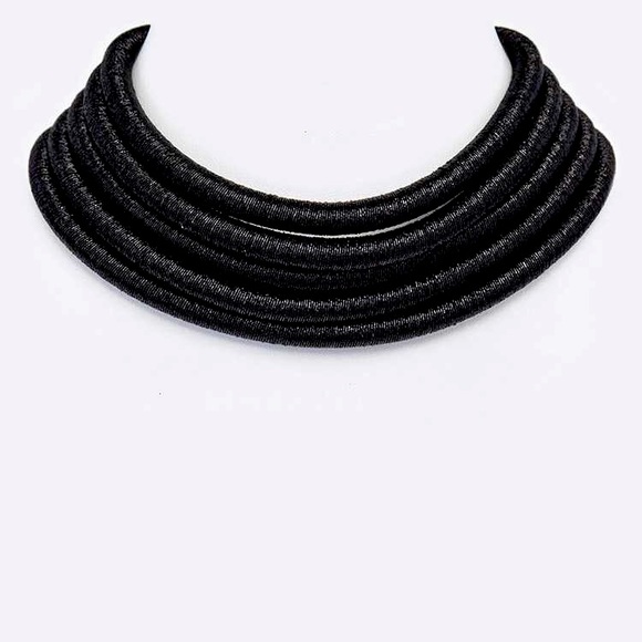 Magnetic Layered Cord Collar Statement Necklace - Picture 3 of 6